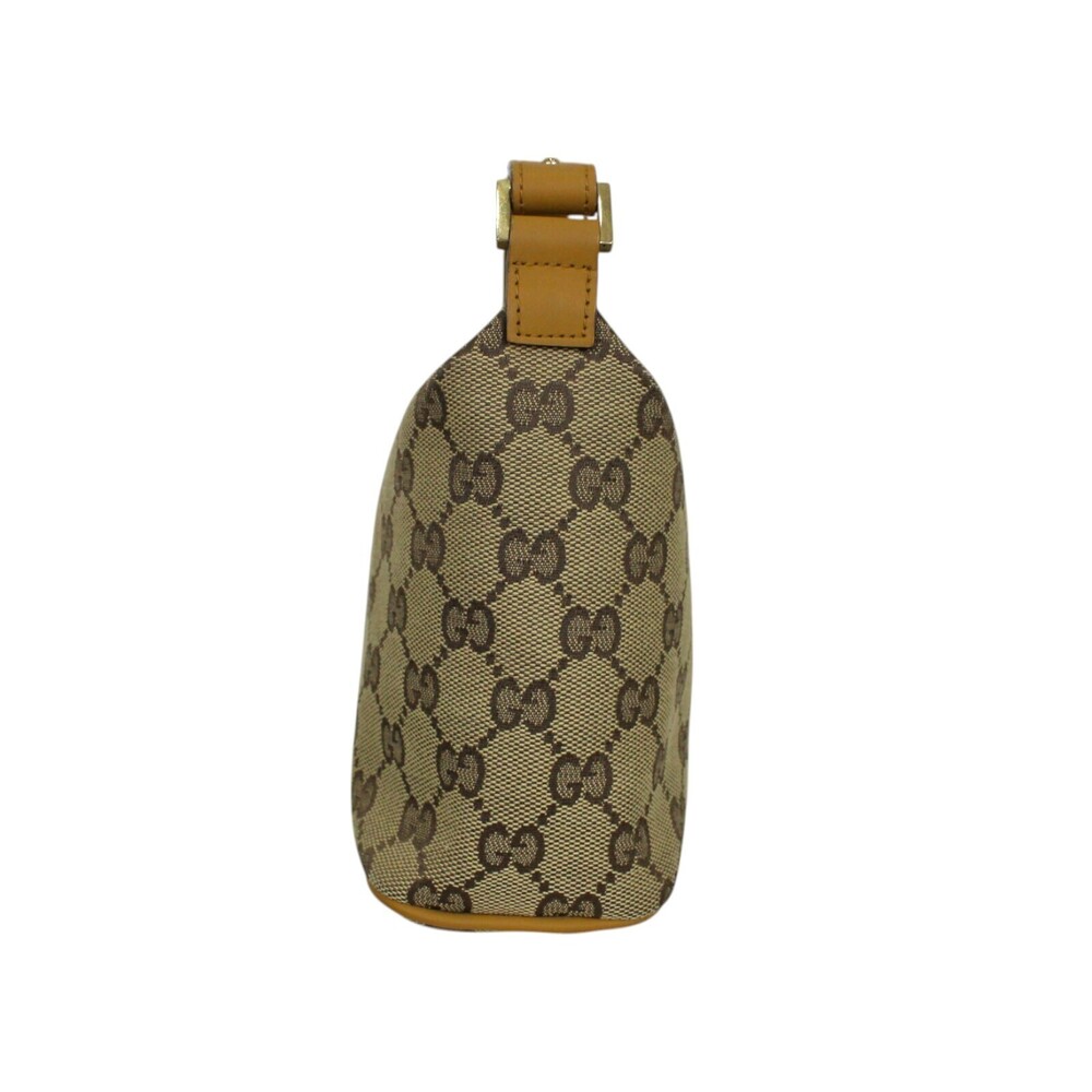 Gucci Compact Tan Canvas Beige Brown Handbag Leather GG